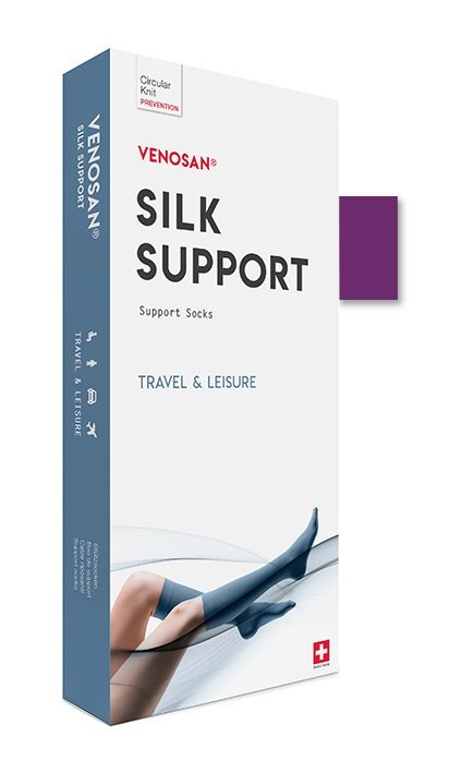 Venosan Silk A-D Support Socks L sisko violet 1 Paar