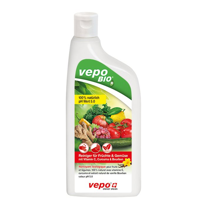 Vepo detergente bio per frutta e verdura al curcuma e vitamina C flacone 300 ml