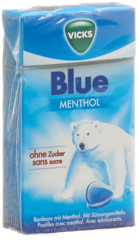 Vicks Blue ohne Zucker Box 40 g | Bonbons & Kaugummi | Menthol | Lebensmittel
