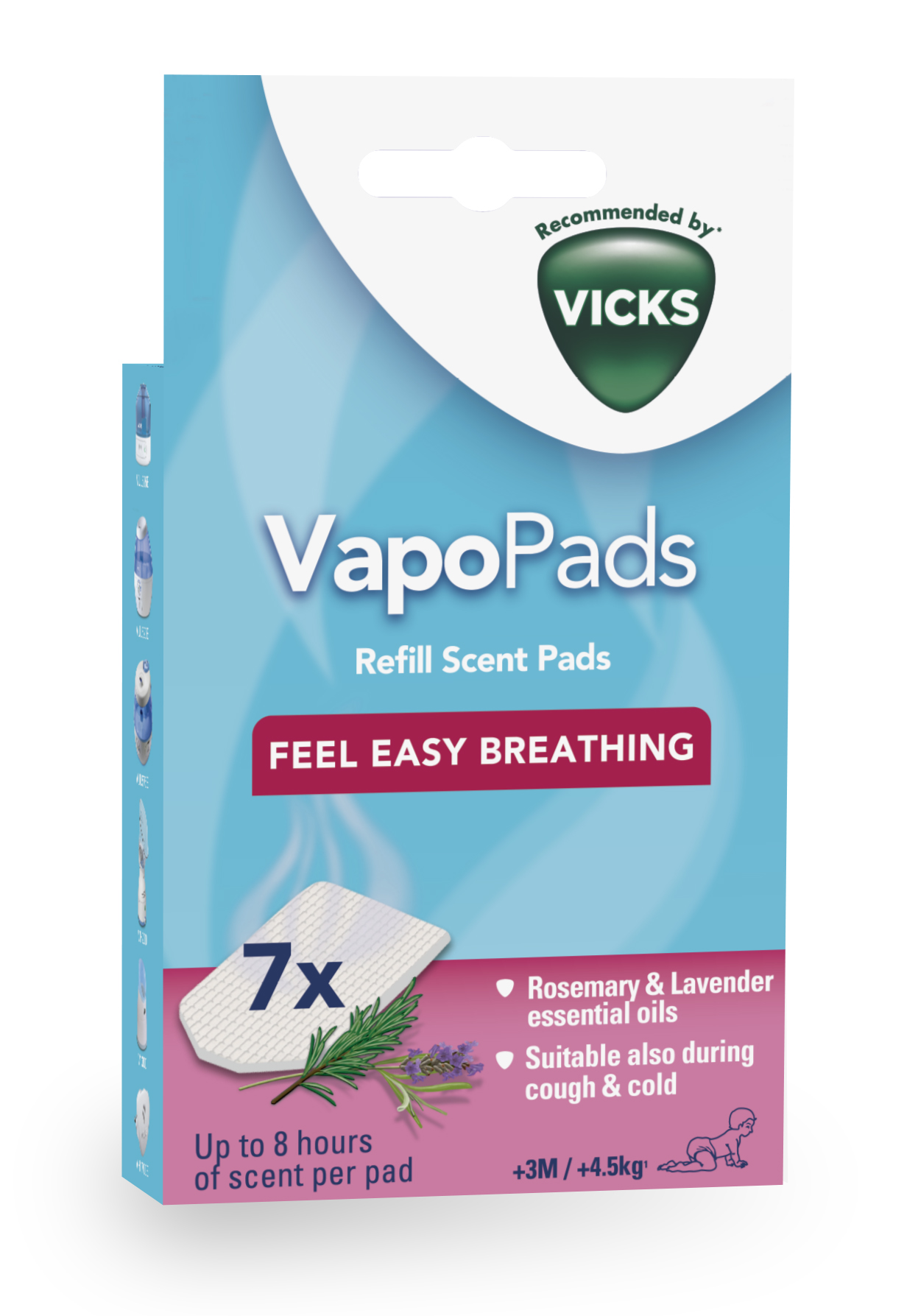 Image of Vicks VapoPads Vbr7Ev1 Nachfüllpackung Rosmarin Lavendel Duft 7 Stk