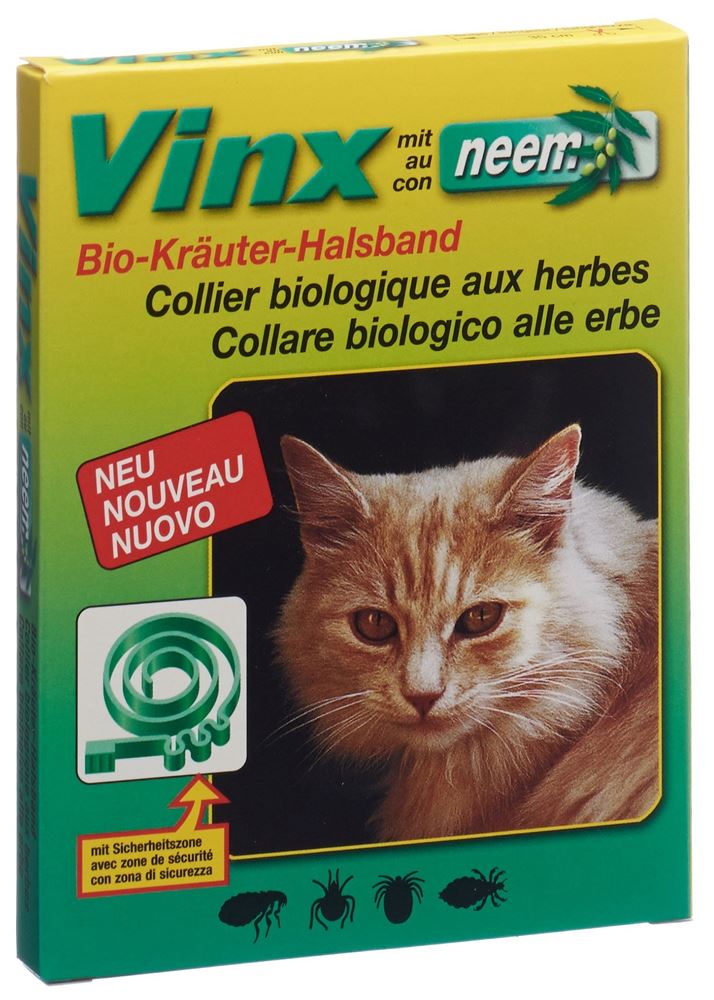 Vinx collare alle erbe con neem 35 cm gatto verde