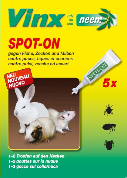 Vinx spot on gocce al neem roditori 5 x 1 ml