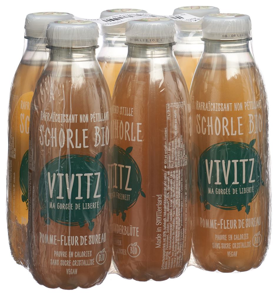 Image of Vivitz Bio Schorle Apfel Holunderblüte 6 x 0.5 lt