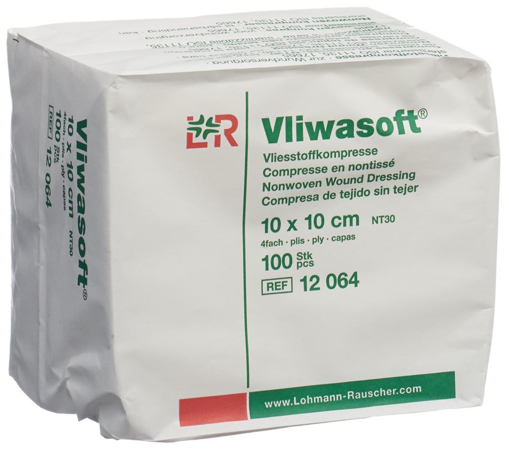 Image of Vliwasoft Vliesstoffkompressen 10x10cm 4-lagig Btl 100 Stk