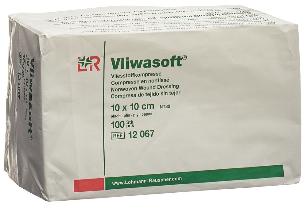 Image of Vliwasoft Vliesstoffkompressen 10x10cm 6-lagig Btl 100 Stk