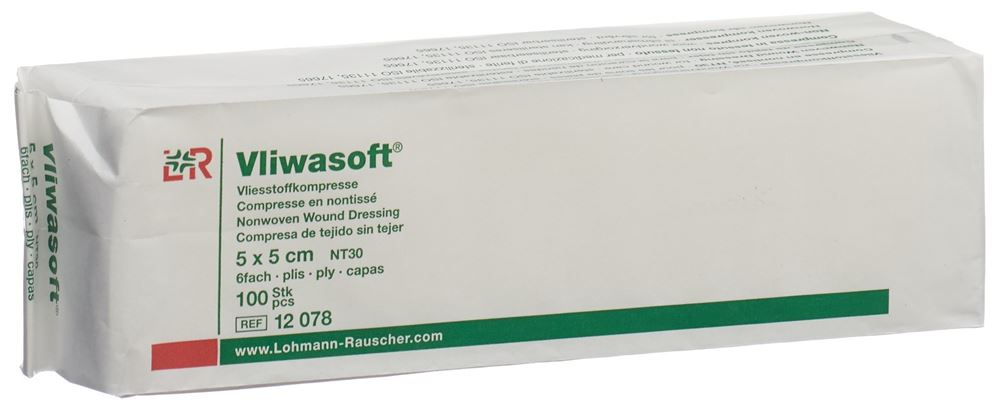 Vliwasoft fibre en non-tissé 5x5cm 6 couches sach 100 pce