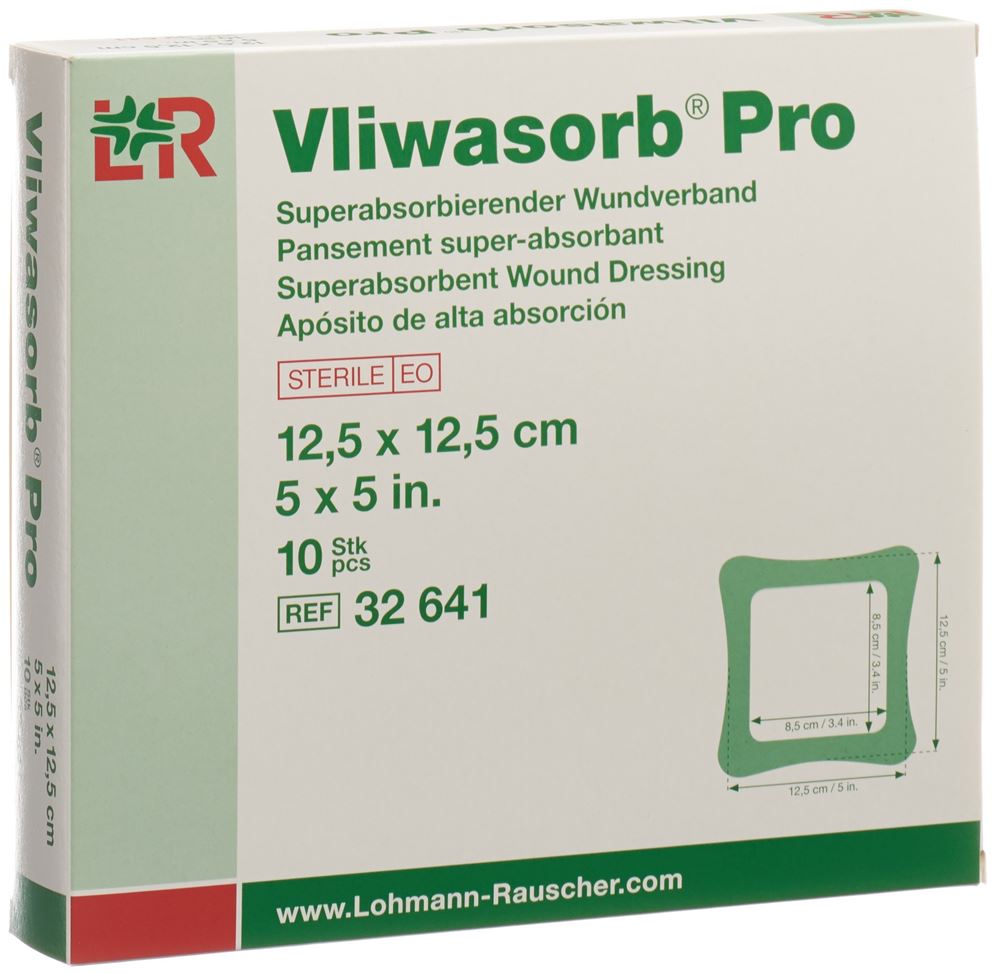 Vliwasorb Pro pansement super-absorbant 12.5x12.5cm 10 pce