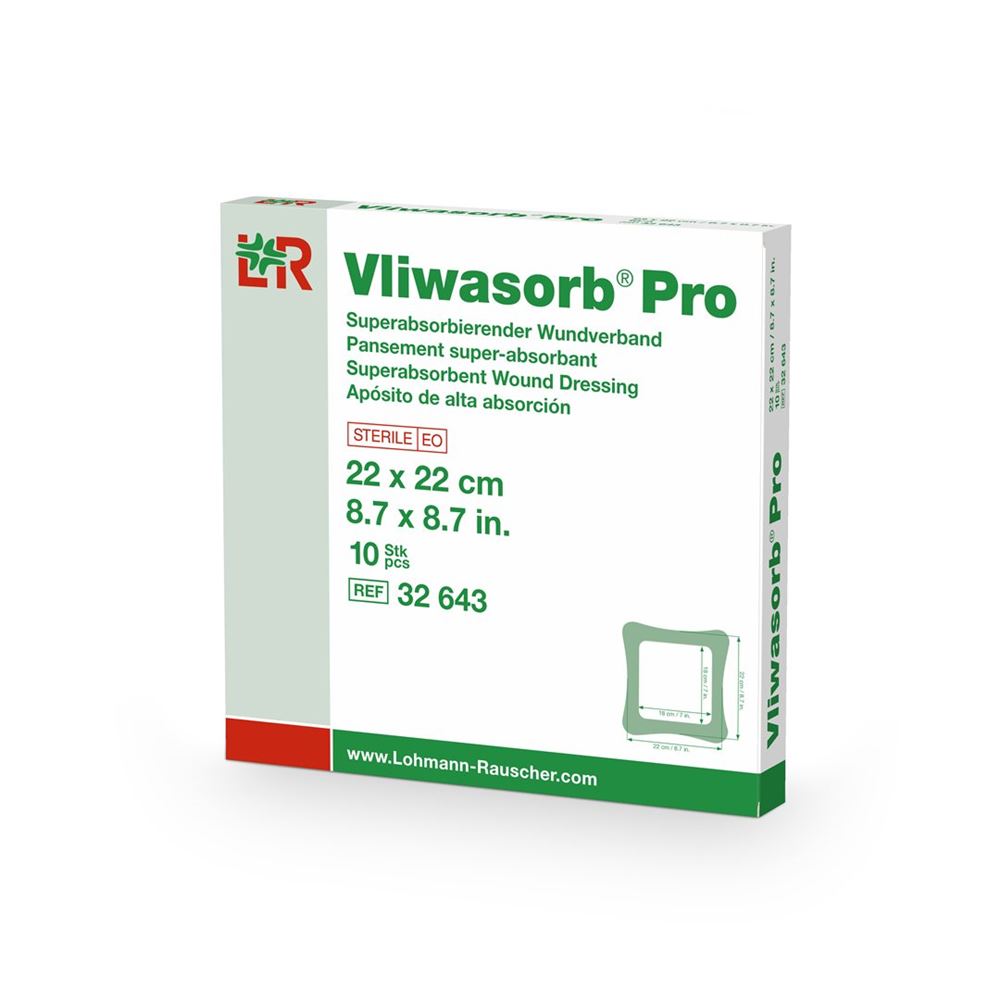 Image of Vliwasorb Pro Superabsorbierender Wundverband 22x22cm 10 Stk