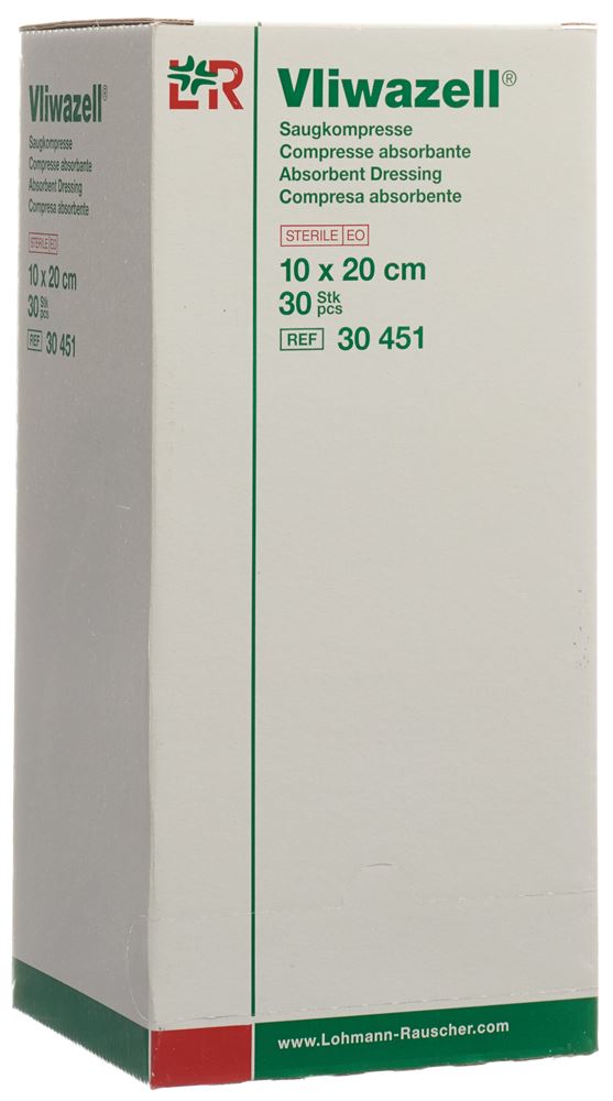 Vliwazell compresse absorbante 10x20cm stérile 30 pce