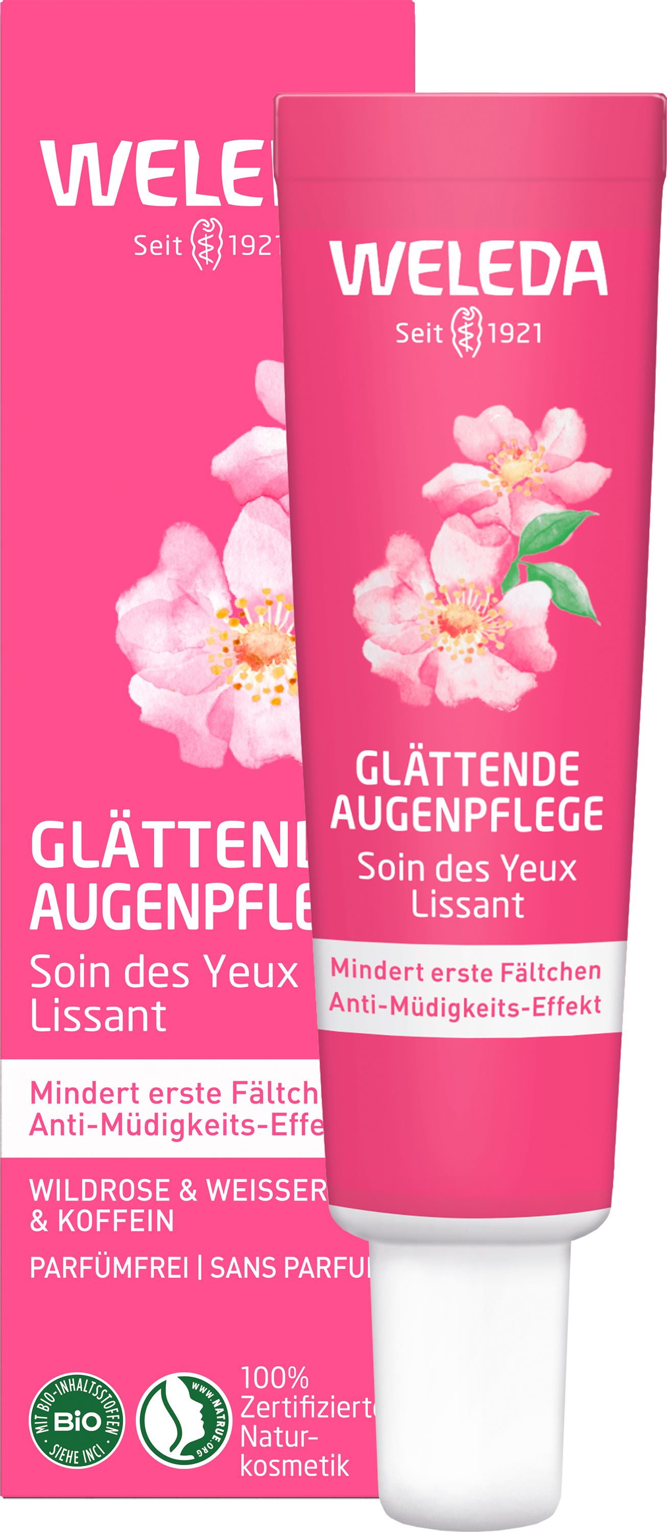 Weleda cura contorno occhi levigante rosa mosqueta & tè bianco tubo 12 ml