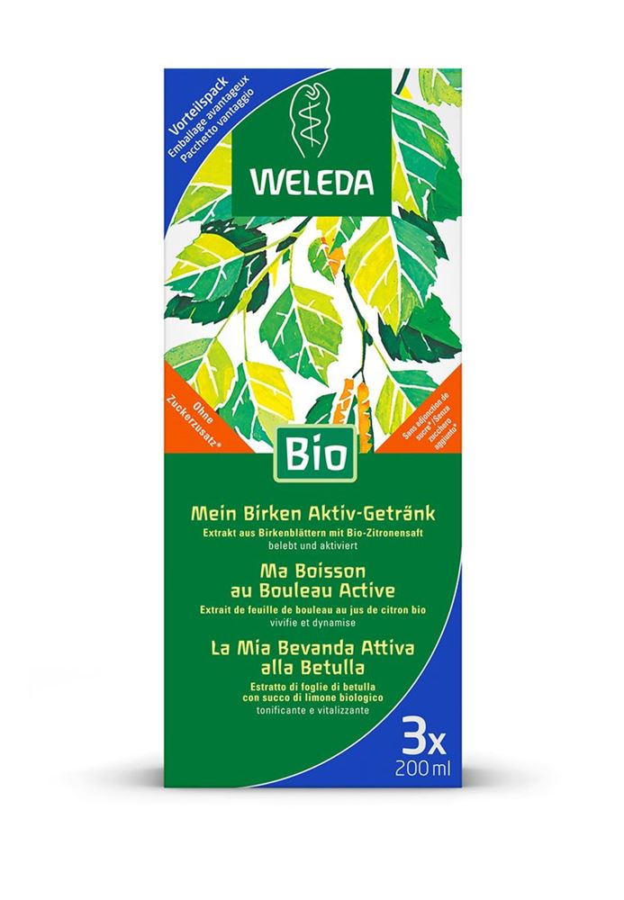Image of Weleda Mein Birken Aktiv-Getränk Trio 3 x 200 ml