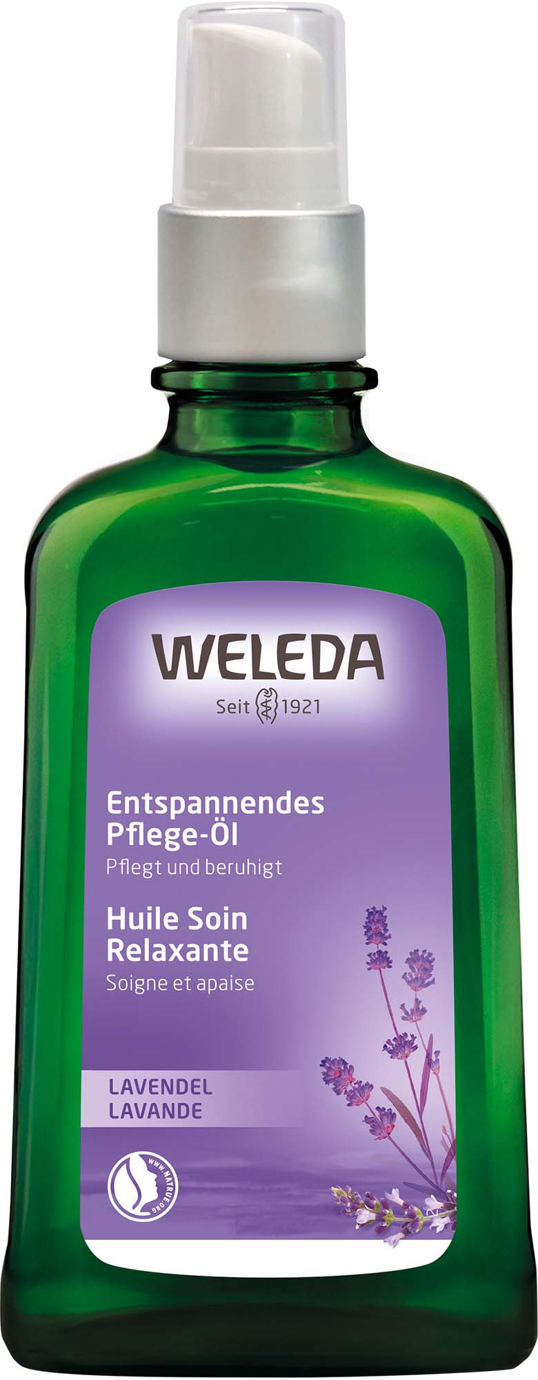 Weleda olio trattante rilassante alla lavanda flacone in vetro 100 ml