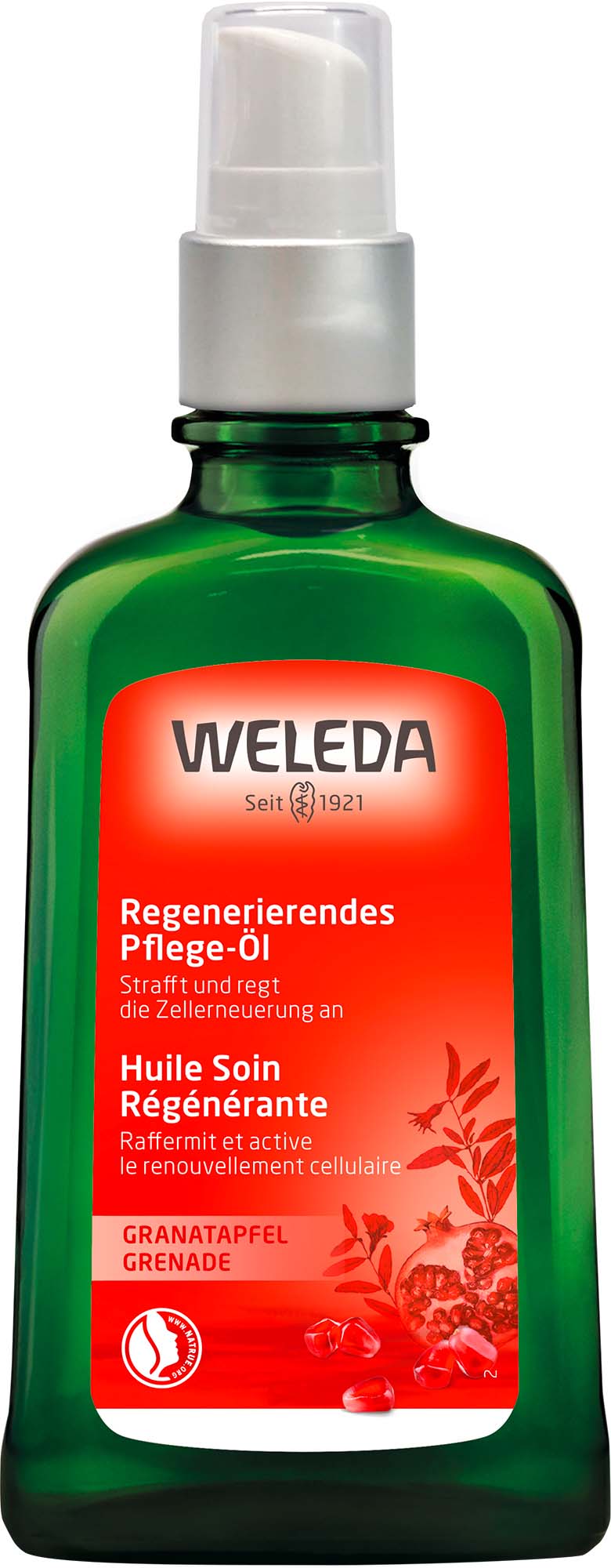 Weleda olio trattante rigenerante al melograno flacone in vetro 100 ml