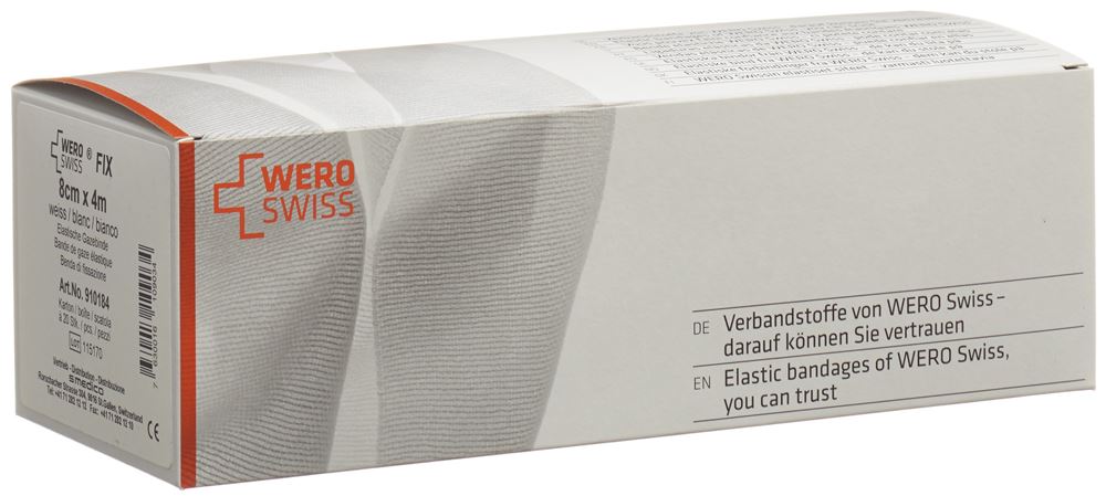 Wero Swiss Fix bande gaze élastique 4mx8cm blanc 20 pce