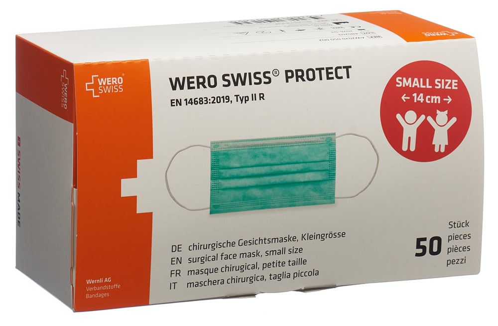 Image of Wero Swiss Protect Maske Typ IIR Small Size Box 50 Stk