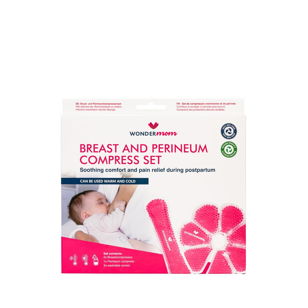 Wondermom Brust und Wochenbett Kompresse Set Kalt & Warm 3 Stück