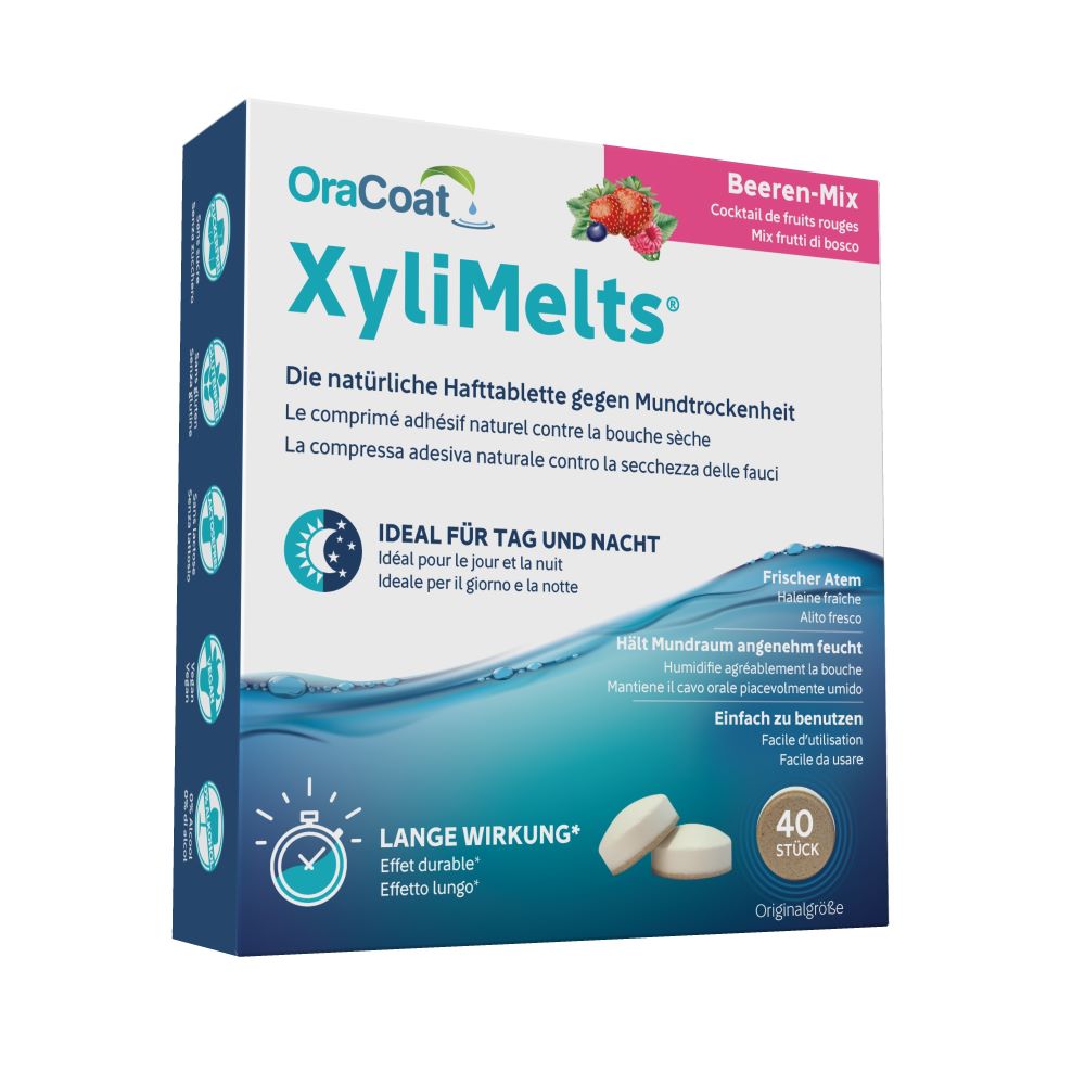 XyliMelts Hafttabletten gegen Mundtrockenheit Beeren-Mix 40 Stk