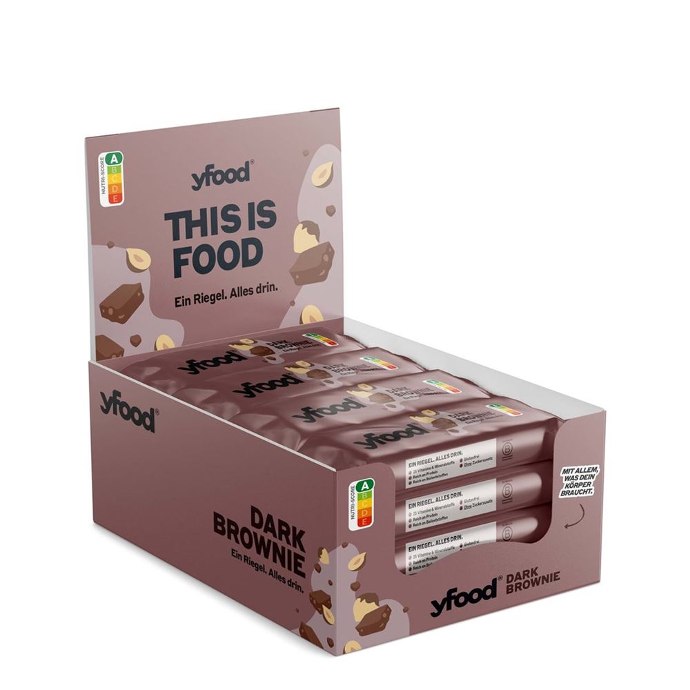 YFood High-Protein Riegel Dark Brownie 12 x 60 g