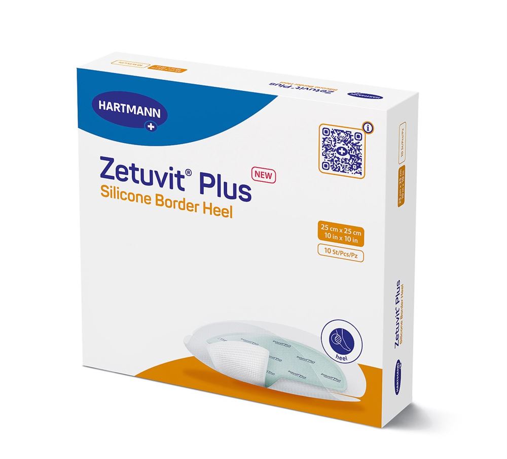 Image of Zetuvit Plus Silicone Border Heel 25x25cm 10 Stk