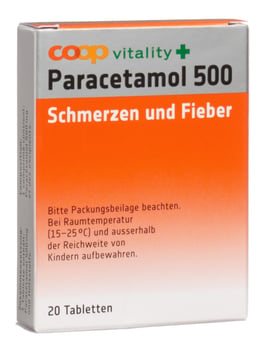 Coop Vitality Paracetamol Tabl 500 mg Blist 20 Stk | Coop Vitality Apotheke