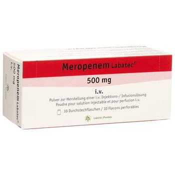 Labatec Injection MEROPENEME i.v. subst sèche 500 mg pour injection ou perfusion flac 10 ...