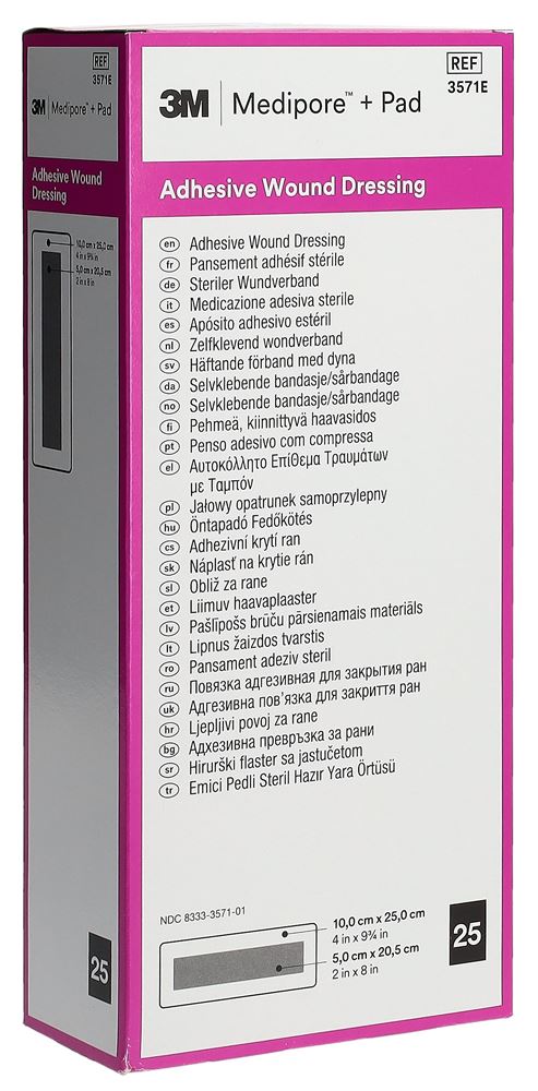 MEDIPORE 10x25cm Wundkissen 5x20.5cm 25 Stk, Hauptbild