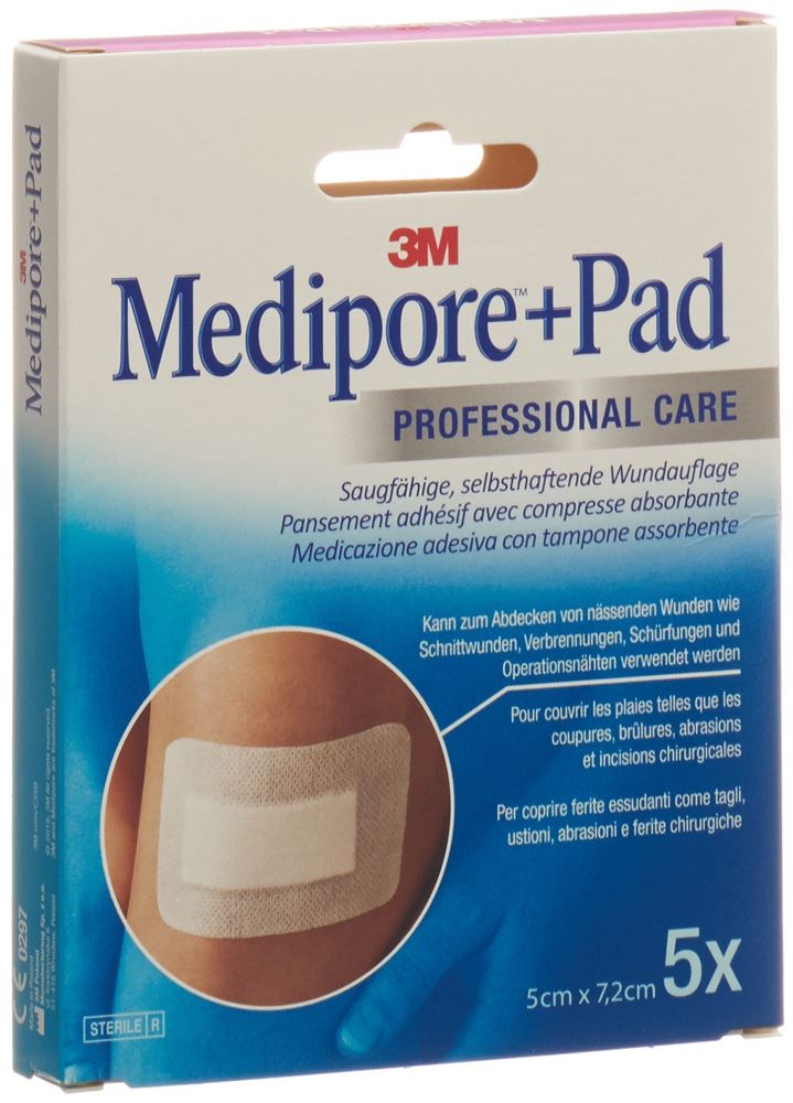 MEDIPORE 5x7.2cm compresse 2.5x3.8cm 5 pce, image principale MEDIPORE 5x7.2cm compresse 2.5x3.8cm 5 pce, image principale