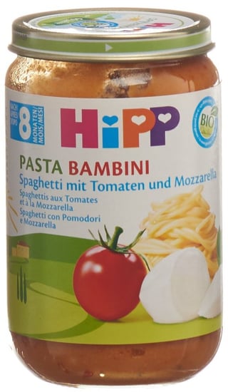 Hipp Pasta Bambini Spaghetti mit Tomaten und Mozzarella 8 Monate 220 g ...
