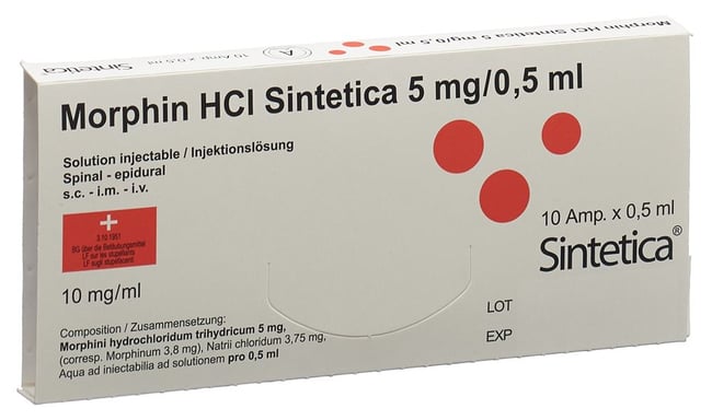 Neorpine Inj MORPHINE HCL Sintetica Inj Lös 5 mg/0.5ml Amp 0.5 ml | Coop Vitality ...