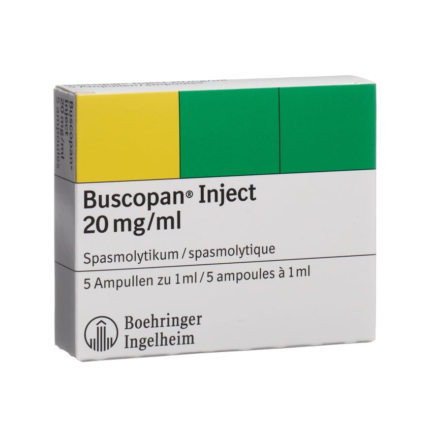 BUSCOPAN Inject sol inj 20 mg/ml amp 1 ml | Pharmacie Coop Vitality