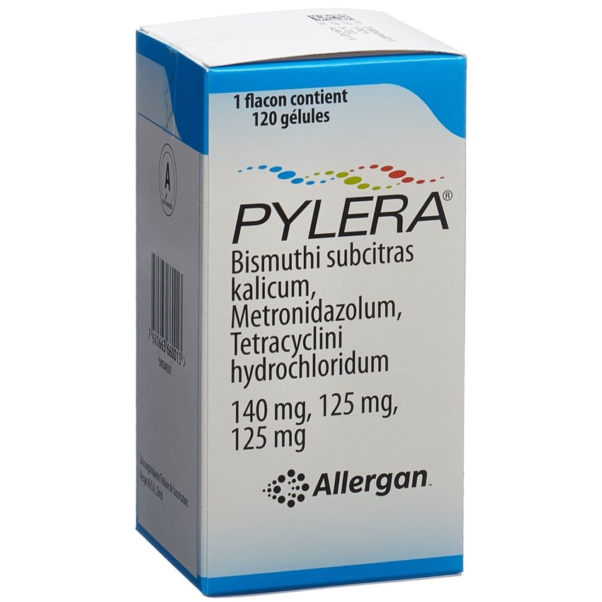 Pylera Generic Name PYLERA Kaps 140 mg/125 mg/125 mg Ds 120 Stk | Coop Vitality Apotheke
