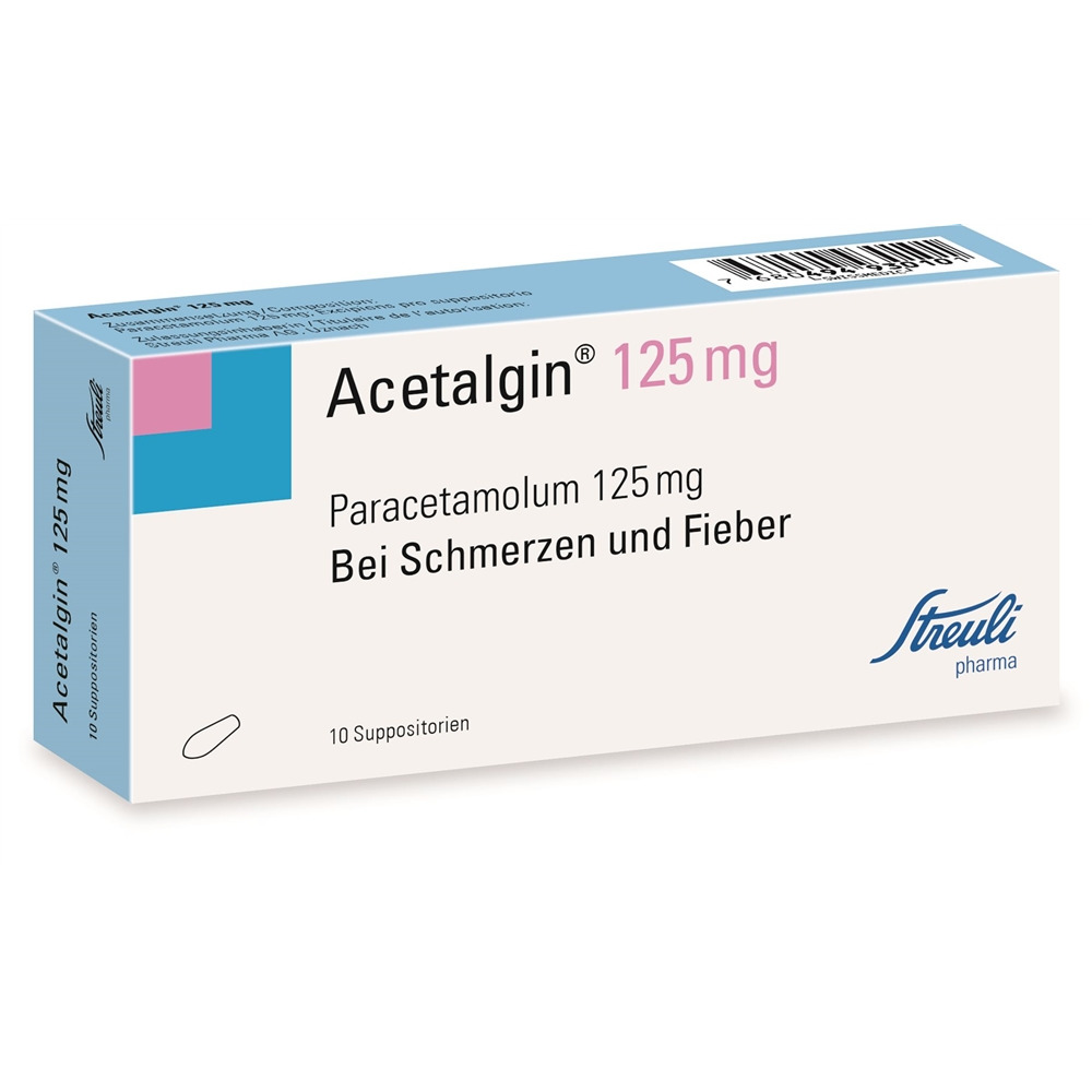 ACETALGINE Supp 125 mg Blist 10 Stk, Hauptbild