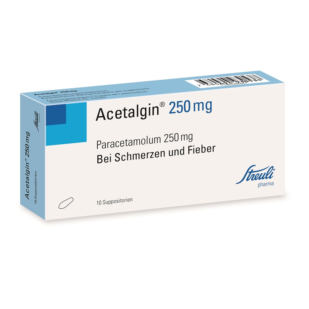 ACETALGINE Supp 250 mg Blist 10 Stk, Hauptbild