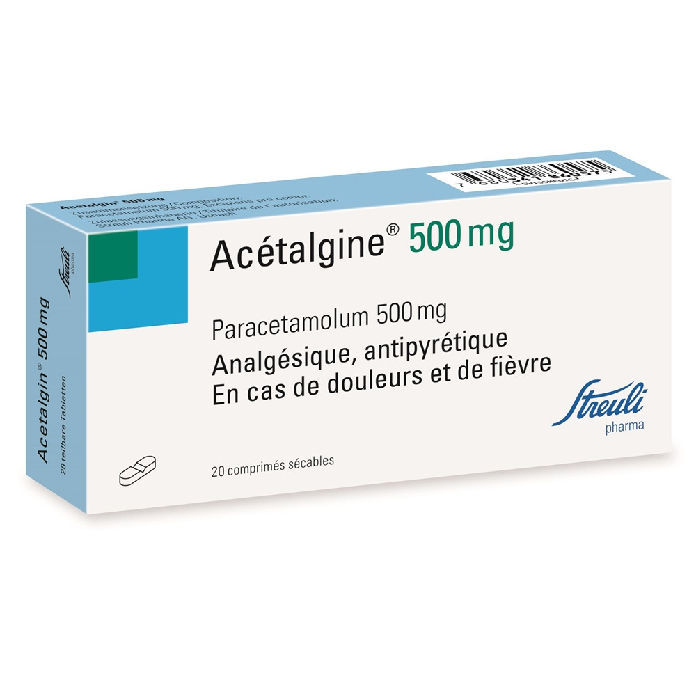 ACETALGINE cpr 500 mg blist 20 pce, image 2 sur 2