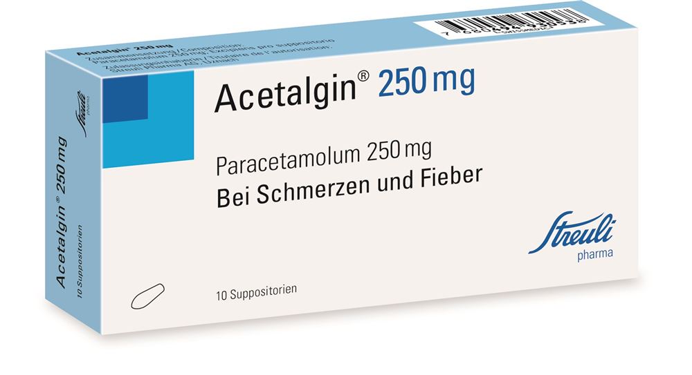 ACETALGINE supp 250 mg blist 10 pce, image principale