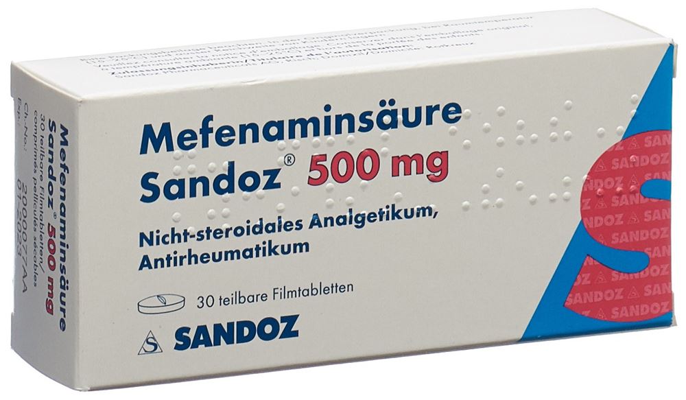 ACIDE MEFENAMIQUE Sandoz 500 mg, image principale