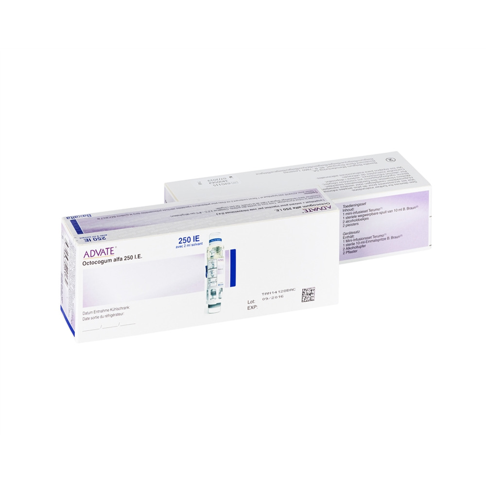 ADVATE Trockensub 250 IE mit Solvens 2 ml Durchstf 1 Stk, Hauptbild