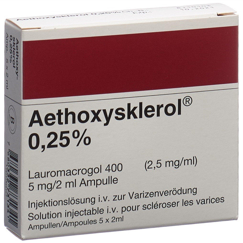 AETHOXYSKLEROL Inj Lös 0.25 % Amp 2 ml