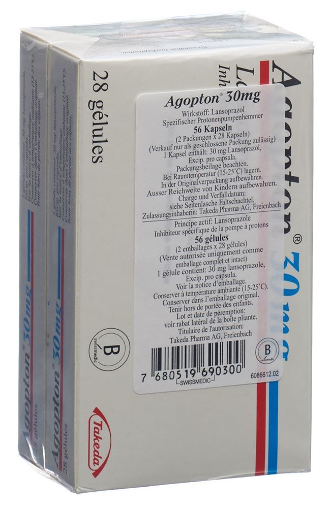 AGOPTON Kaps 30 mg magensaftresistent Blist 56 Stk, Hauptbild