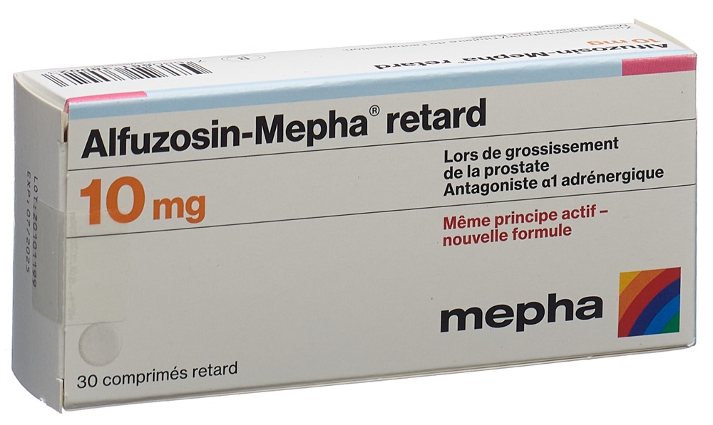 Ret 10 ALFUZOSINE retard cpr ret 10 mg blist 30 pce | Pharmacie Coop Vitality
