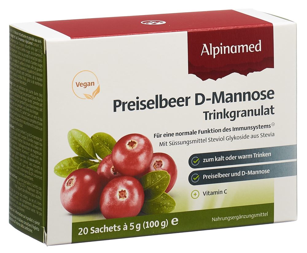 ALPINAMED Airelle rouge D-Mannose boisson instantanée en granulés