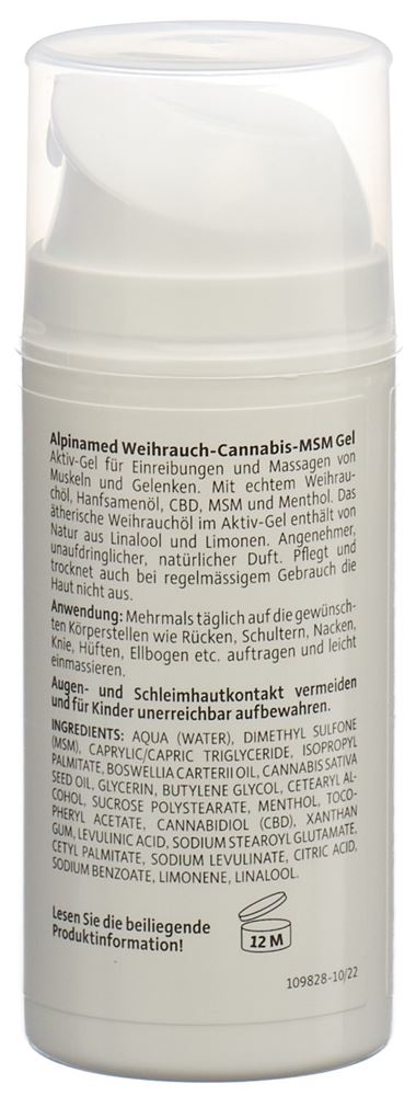 ALPINAMED Gel encens cannabis MSM, image 3 sur 5