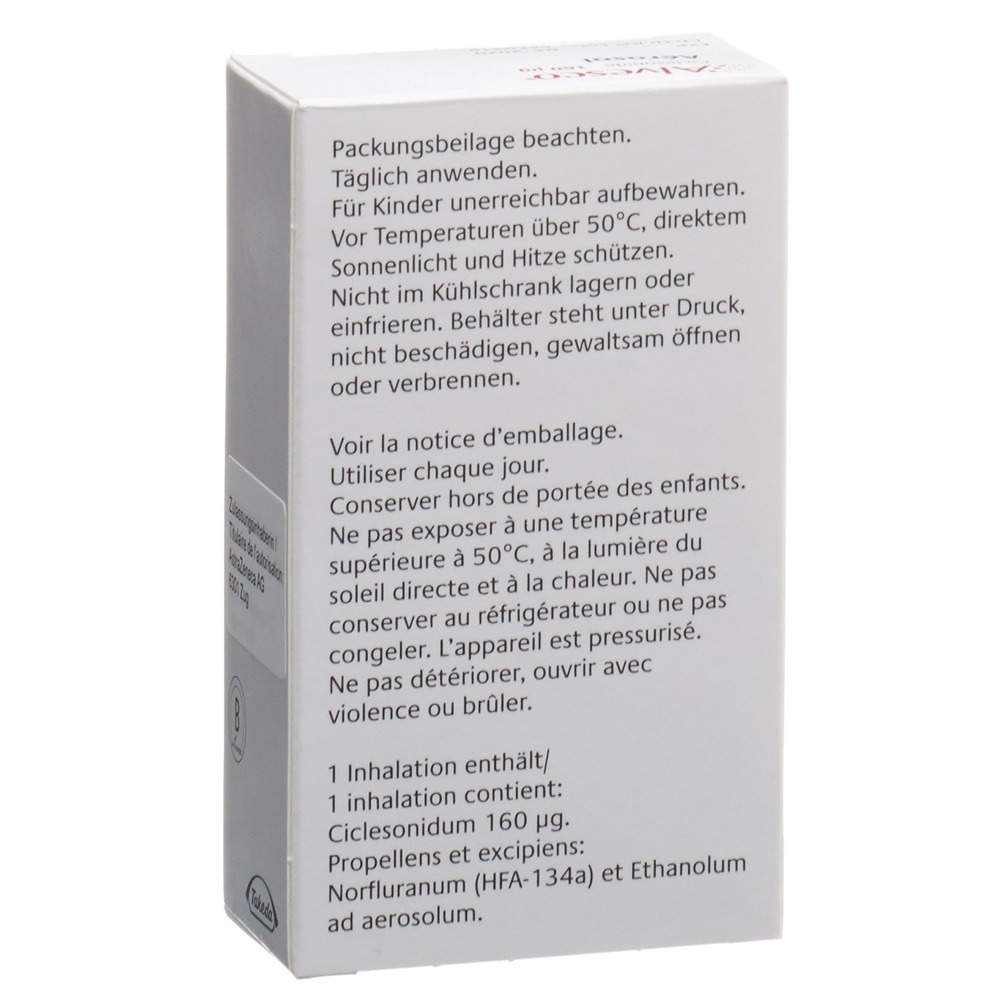 ALVESCO aéros doseur 160 mcg 120 dos, image 2 sur 2