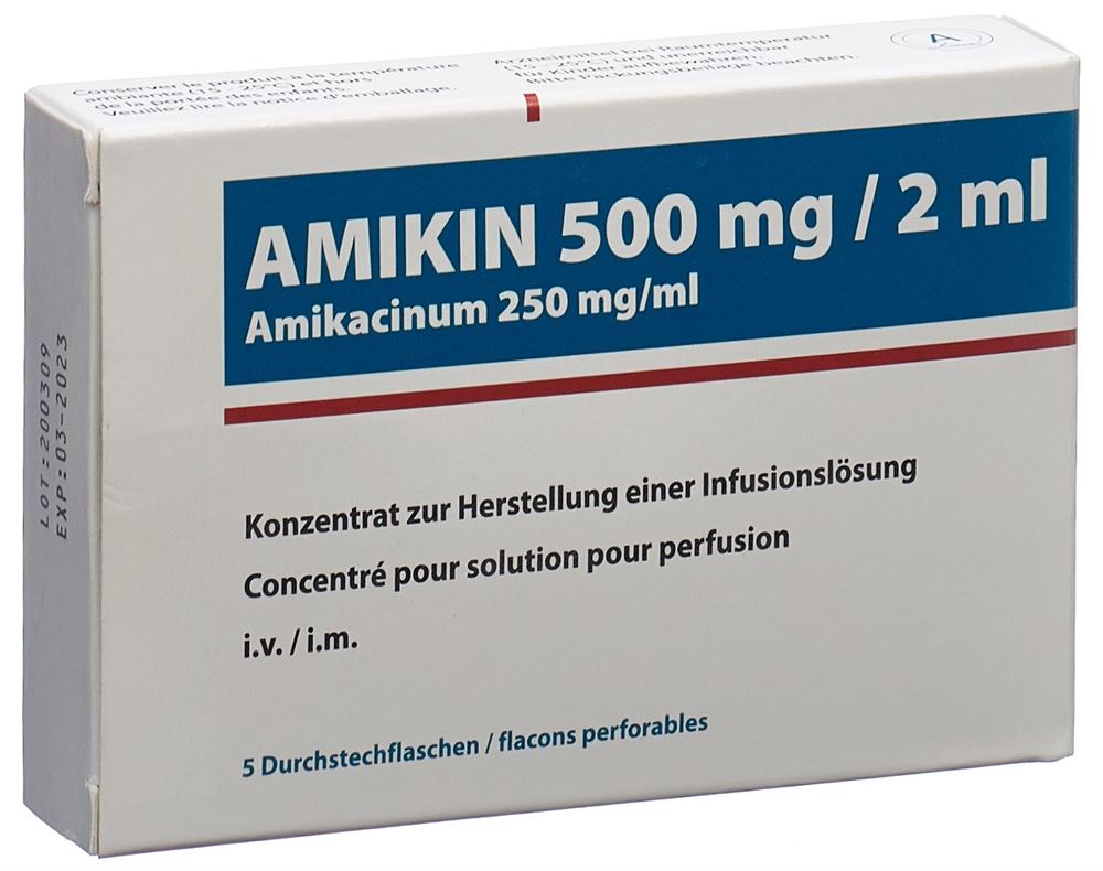 AMIKIN conc perf 500 mg/2ml flac 2 ml, image principale