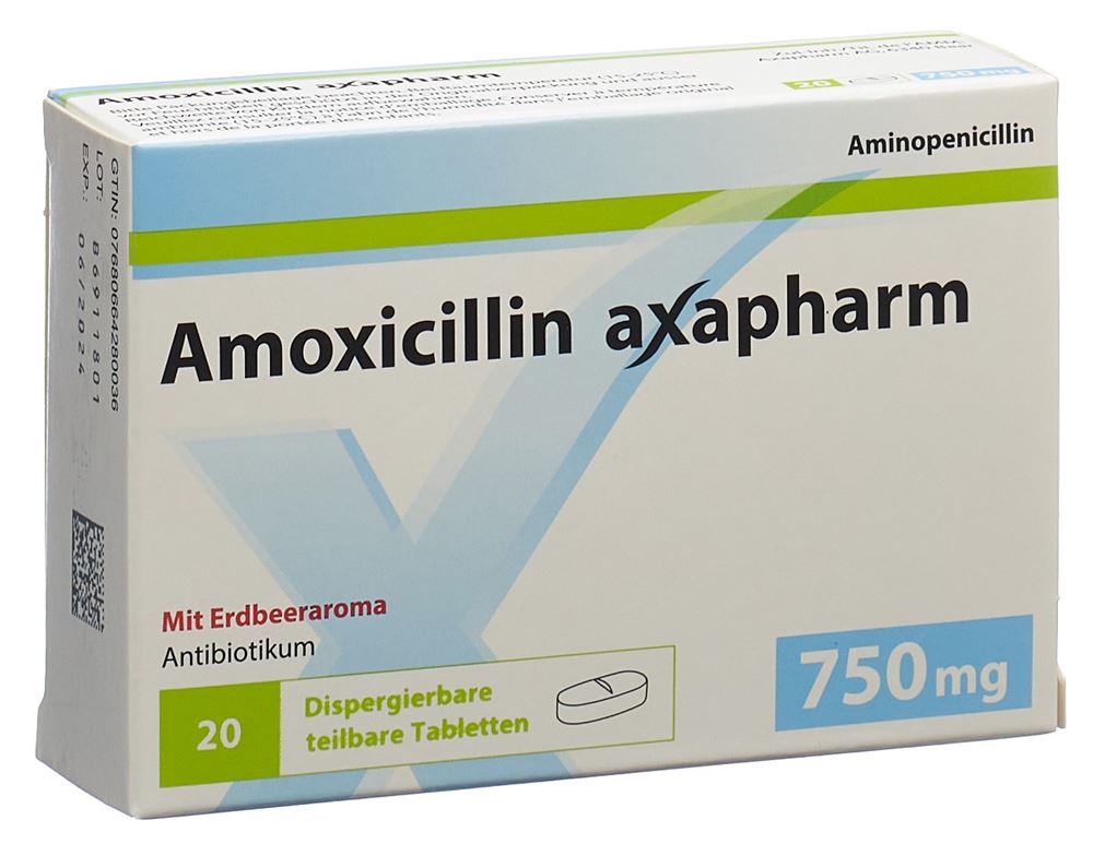 AMOXICILLINE axapharm 750 mg, Hauptbild