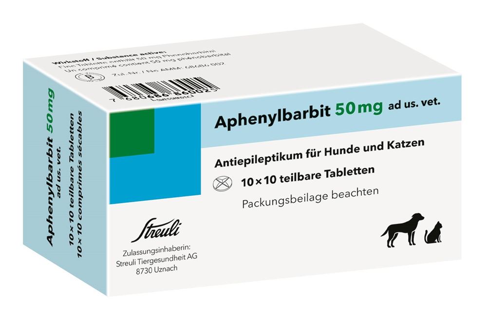 APHENYLBARBITE Tabl 50 mg ad us vet. Blist 100 Stk, Hauptbild