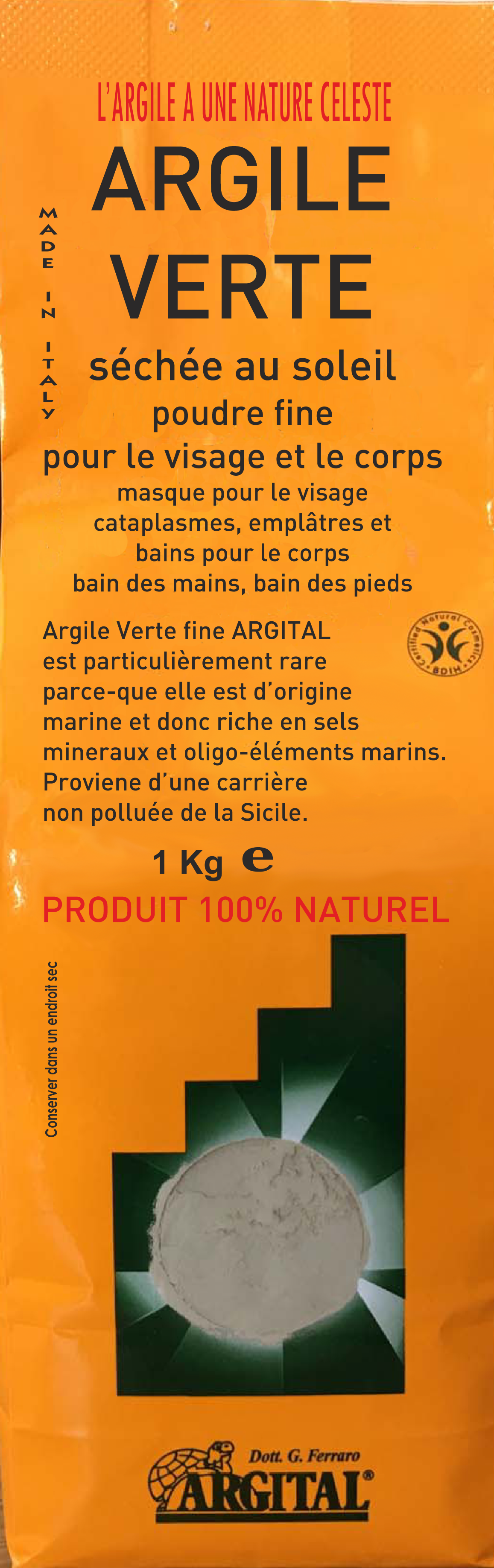 ARGITAL argile verte fine poudre, image principale