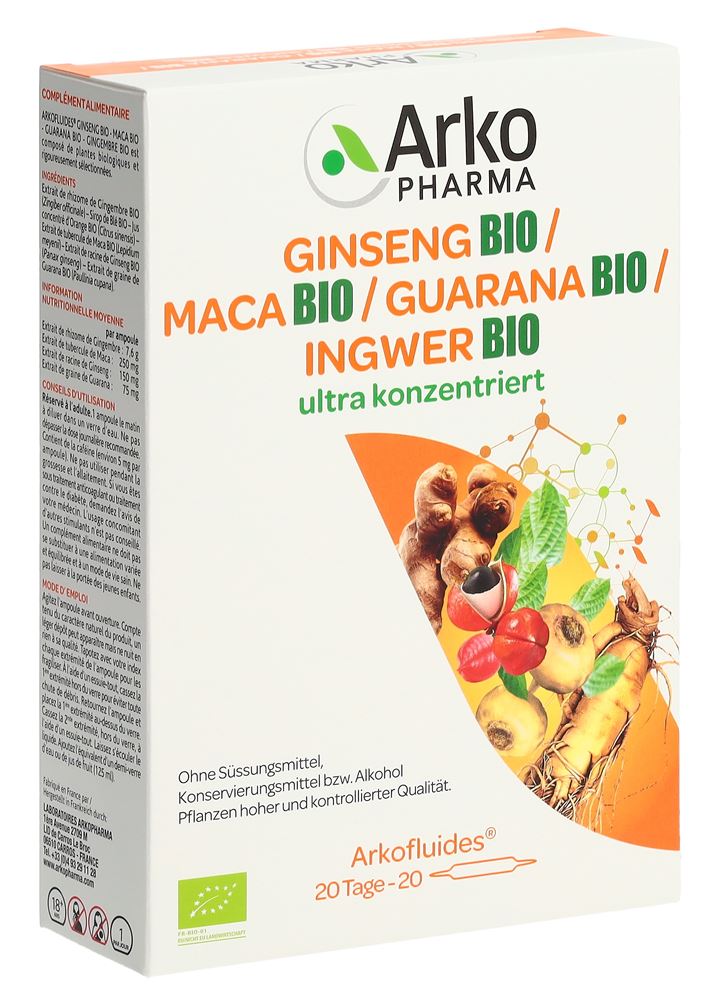 ARKOFLUIDE Ginseng-Maca-Guarana-Gingembre