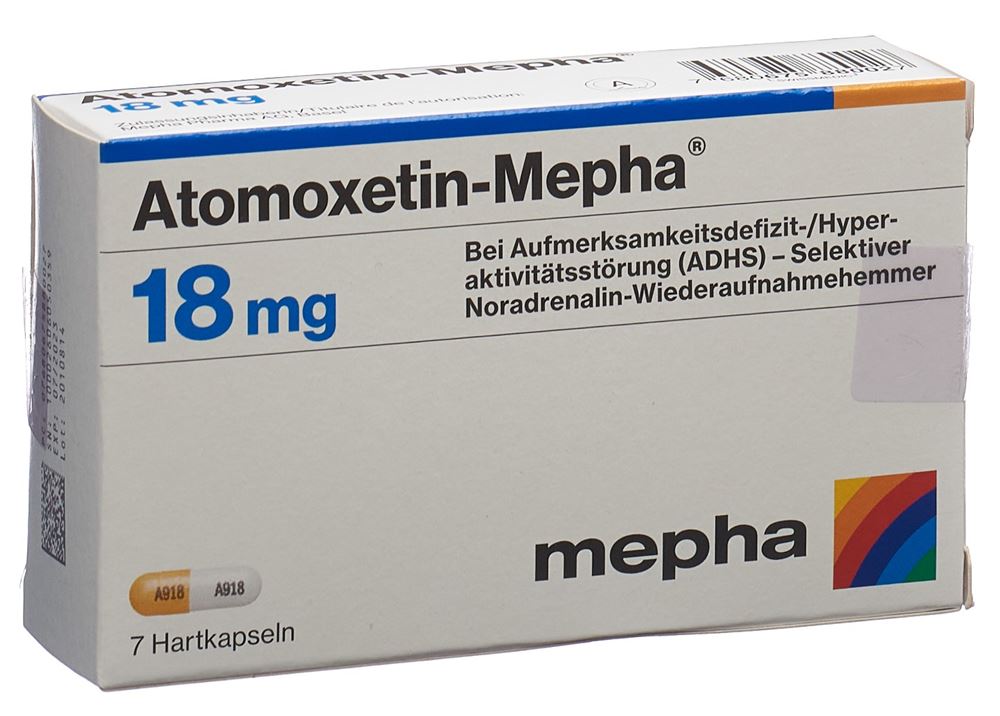 ATOMOXETINE Mepha 18 mg, Hauptbild