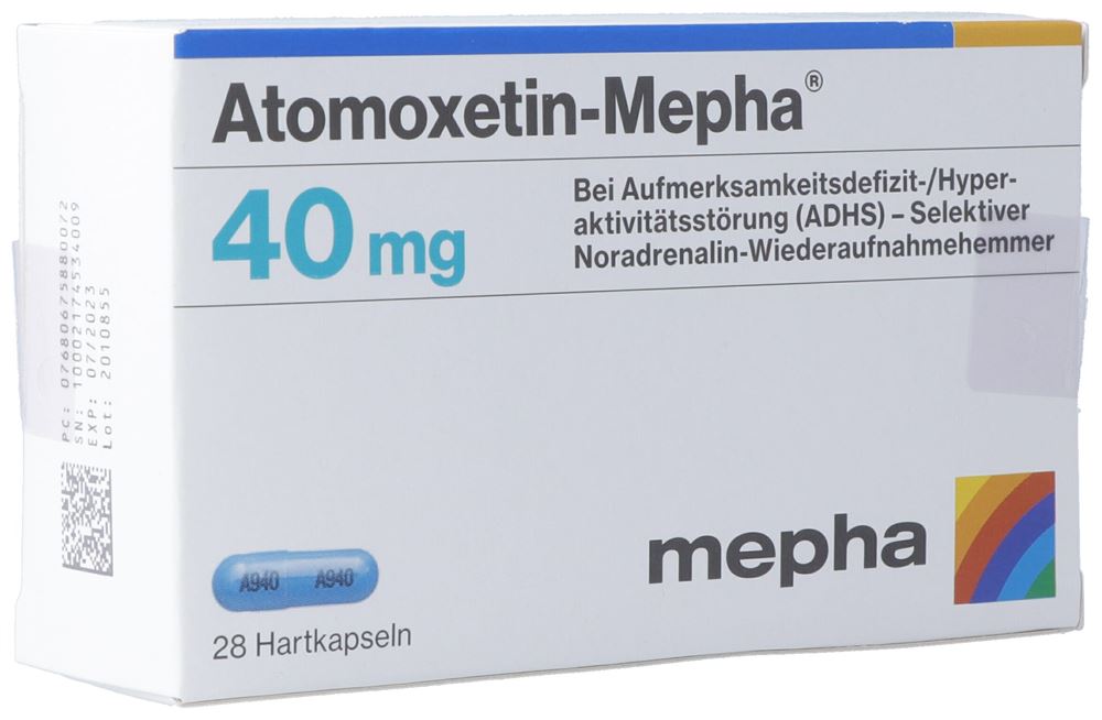 ATOMOXETINE Mepha 40 mg, Hauptbild